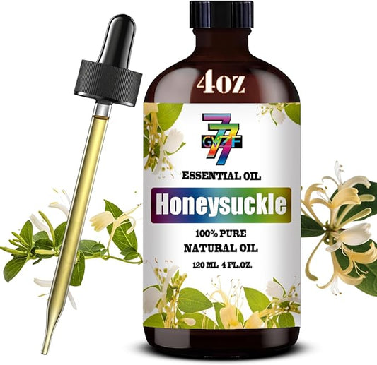 Honeysuckle Essential Oil - GV77ZF Honeysuckle Oils for Diffusers, Humidifiers, DIY Candles, Soap, Cleaning, Home, Office, Yoga, Massage, Gifts - 4 fl oz (120 ml)