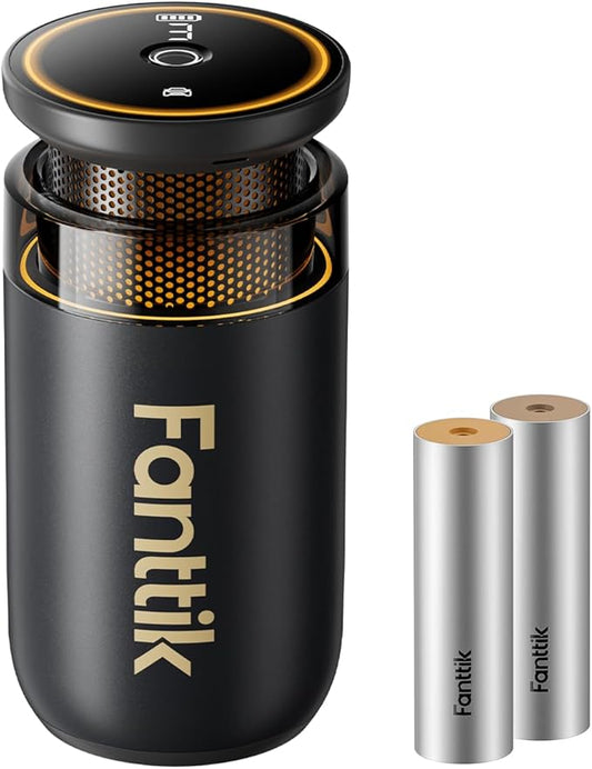 Fanttik N10 Smart Car Air Freshener, Waterless Essential Oil Diffuser with 3 Adjustable Levels and Ambient Light, Auto On/Off, 2550mAh USB-C Battery, Citrus/Woody Scents, Easy Swap Design