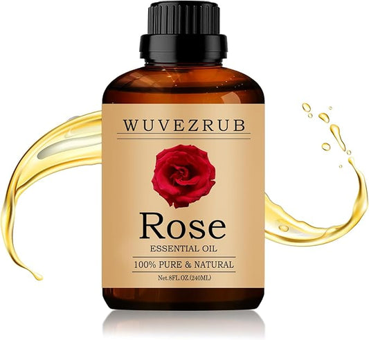 Rose Essential Oil 240ML - 100% Pure and Natural Oils for Aromatherapy Diffuser - 8 Fl Oz/Rose