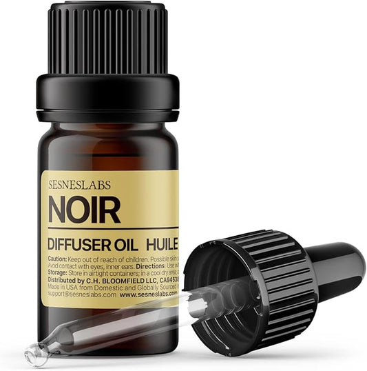 Noir Diffuser Oil, Niche Scent, Luxury Fig, Bay Leaf, Cedar, Vetiver, Musk, Tobacco, Black Tea Essential Oils Blend for Ultrasonic Diffuser Scent Projects(.33 oz/10 ml)