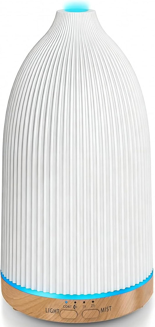 URPOWER 100ML Essential Oil Diffusers for Home, Ultrasonic Aromatherapy Diffuser with 7 Color Changing Lights, Timer & Auto Shut-Off, Scent Diffuser for Bedroom, Office, Yoga