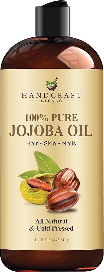 Handcraft Blends Jojoba Oil | 100% Pure and Natural | Ayurvedic Skin Care | Premium Grade Carrier Oil | Face | Skin | Hair | Massage | Cold-Pressed | Hexane-Free | 16 Fl Oz