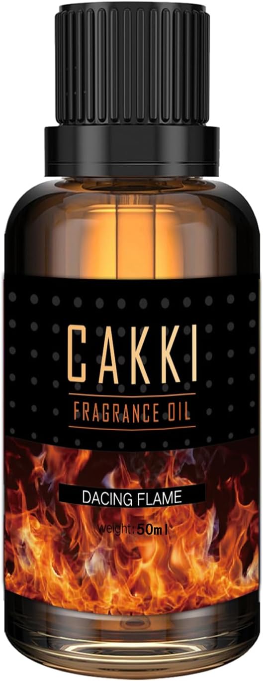 Essential Oils for Diffusers for Home, Scent-Dancing Flame, Single Large Size 50ml, CAKKI Fragrance Oils, for Candle Making, for Soap Making, Diffuser Oil Scents