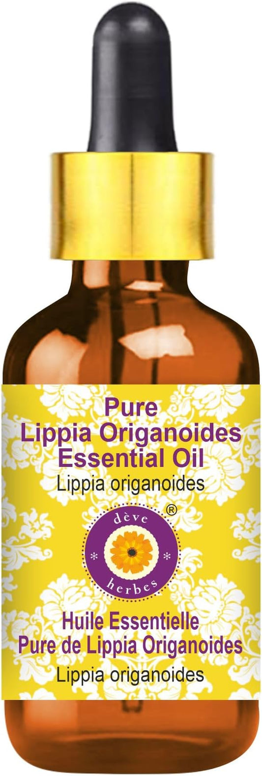 Deve Herbes Pure Lippia Origanoides Essential Oil (Lippia origanoides) with Glass Dropper Steam Distilled 15ml (0.50 oz)