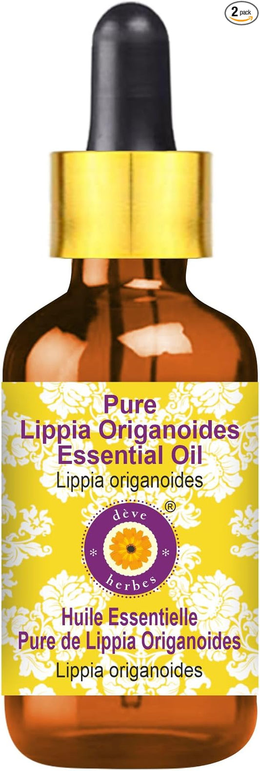 Deve Herbes Pure Lippia Origanoides Essential Oil (Lippia origanoides) with Glass Dropper Steam Distilled 100ml (3.38 oz)
