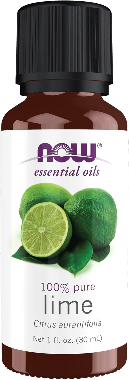 NOW Essential Oils, Lime Oil, Citrus Aromatherapy Scent, Cold Pressed, 100% Pure, Vegan, Child Resistant Cap, 1-Ounce