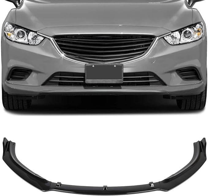 SCITOO 3PCS Black PP Front Bumper Body Kit Spoiler Chin Spoiler Front Bumper Lip Fit for 2014-2018 for Mazda M6