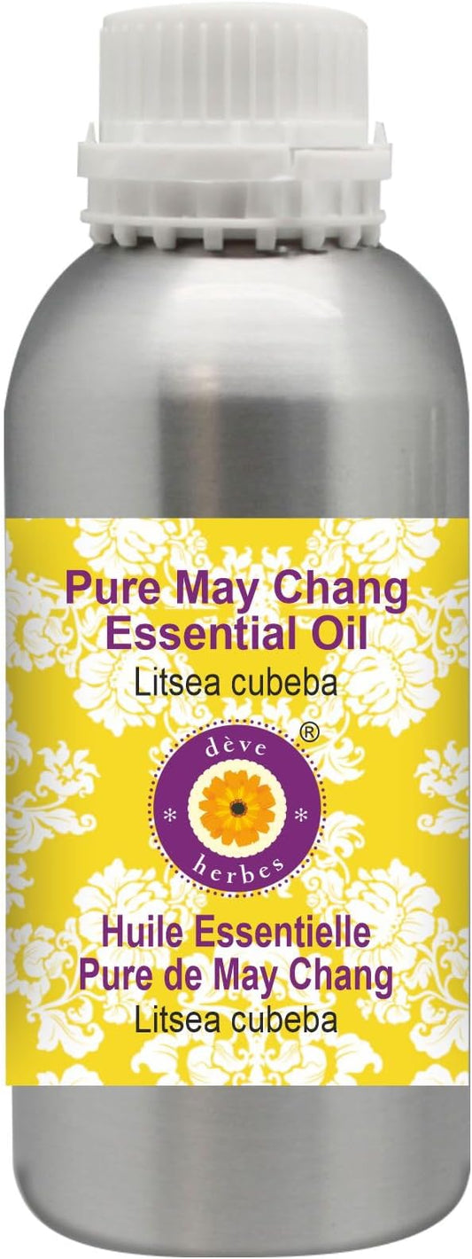 Deve Herbes Pure May Chang Essential Oil (Litsea cubeba) Steam Distilled 1250ml (42 oz)