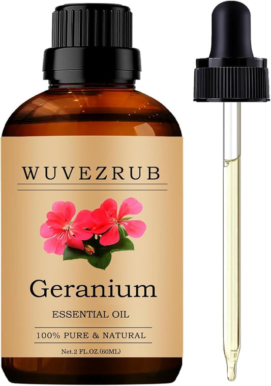 Geranium Essential Oil, 60ML Pure and Natural for Aromatherapy Diffuser - 2 Fl Oz