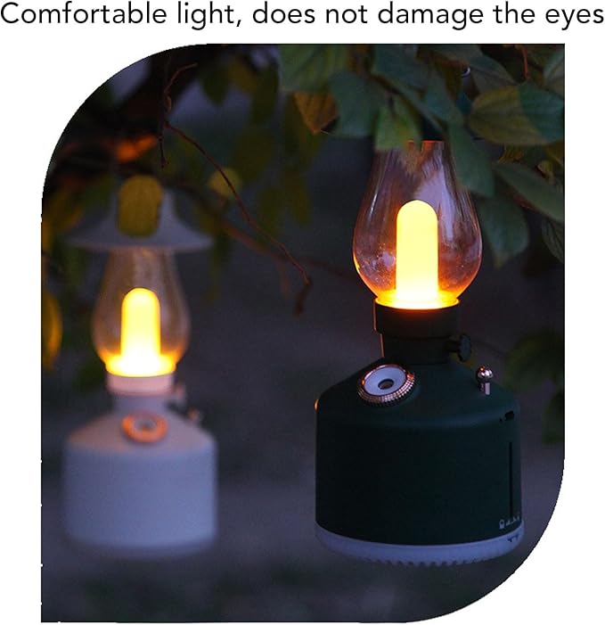 Vintage Humidifier, Essential Oil Diffuser, USB Rechargeable, Portable Lamp Humidifier, for Home Bedroom Camping (White)