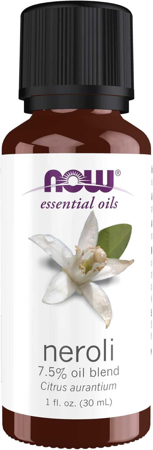 NOW Essential Oils, Neroli Oil, Deeply Floral Aromatherapy Scent, Steam Distilled, 100% Pure, Vegan, Child Resistant Cap, 1-Ounce