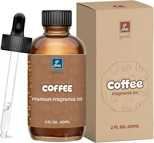 GM Gumili Coffee Fragrance Oil 2 Oz, Natural Scent Oil for Home Essential Oils Diffuser, Candle Making, Soap Making, DIY Body Oils, Perfume, Body Mist, Spray - Roasted Coffee Bean Scent
