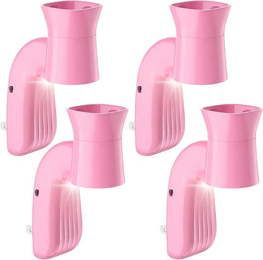 4 Pack Wall Fragrance Plug in with Night Light Compatible with Bath & Body Works Wallflowers, Plug in Aromatherapy Diffuser for Bedroom, Home Fragrance, Relaxing Atmosphere - Pink