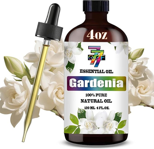 Gardenia Essential Oil - GV77ZF Gardenia Oils for Diffusers, Humidifiers, DIY Candles, Soap, Cleaning, Home, Office, Yoga, Massage, Gifts - 4 fl oz (120 ml)