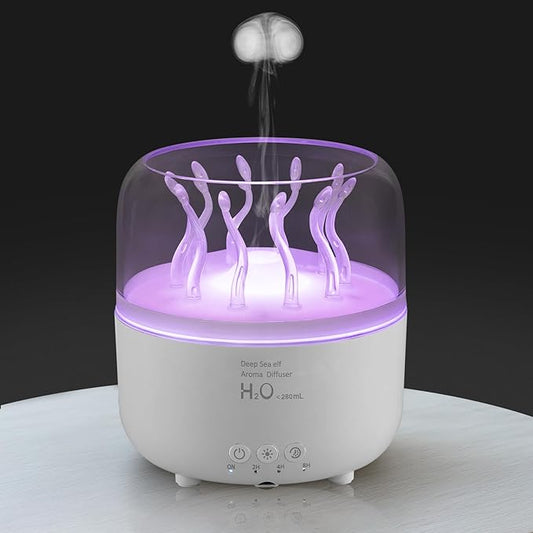 Jellyfish Diffuser 280ml, Cute humidifier, with Remote Control Timer, 7 Color LED Night Light, Essential oiluser Suitable for Home Office, Hotel spa Yoga Room, auto Shut-Off