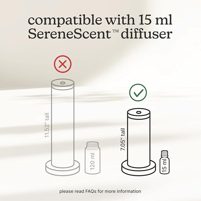 Homedics SereneScent Waterless Diffuser Oil Refill — Vanilla Cedarwood (15ml). Compatible with Compact SereneScent Diffusers. Warm Gourmand Home Fragrance. Plug & Play