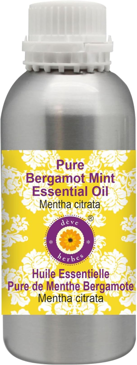 Deve Herbes Pure Bergamot Mint Essential Oil (Mentha citrata) Steam Distilled 1250ml (42 oz)