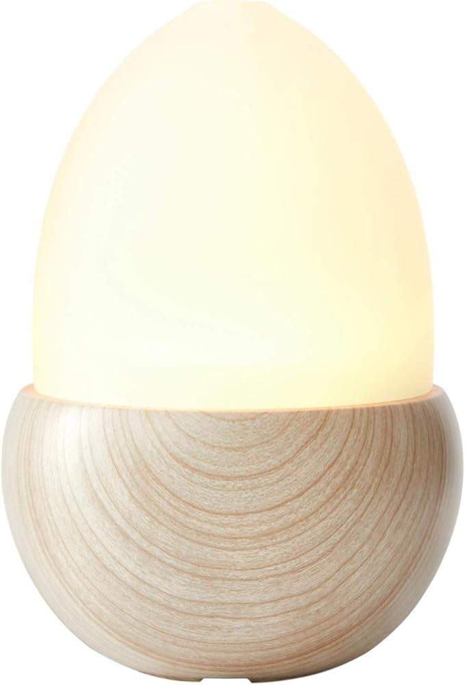 Bloomy Lotus Petite Acorn Ultrasonic Diffuser | Artfully Designed & Inspired by Nature | Natural Wood Base, Frosted Glass Top | Whisper-Quiet Operation, Ambient LED Lighting, Long Misting Times