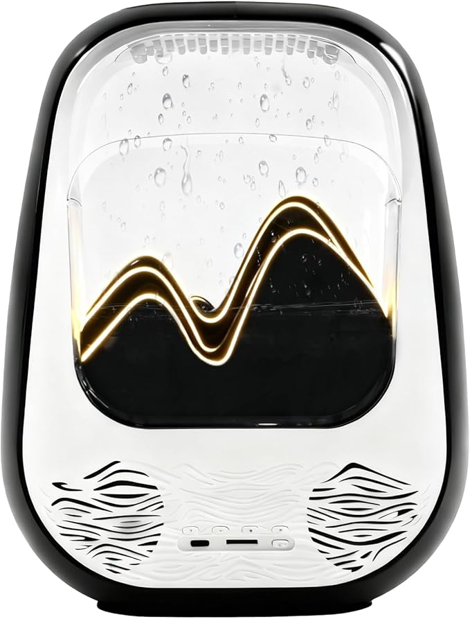 8-in-1 White Noise Sound Machine with Aroma Diffuser, Rain Sound Machine for Sleeping, Stress Relief, Waterfall Sound Machine Night Light Timer for Bedroom Office Home Decor, Black