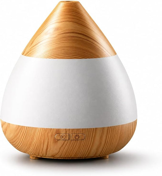 Essential Oil Diffuser with Adapter, 130ml Aromatherapy Scent Machine for Home & Office, 7 Color LED & Breathing Light Cool Mist Humidifier, 2 Mist Modes Last up to 8 Hours, Auto-Off, Conical