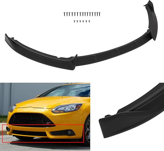 SCITOO Matte Black Front Bumper Lip Fits for 2013-2014 for Ford Focus ST PP Front Lip Spoiler