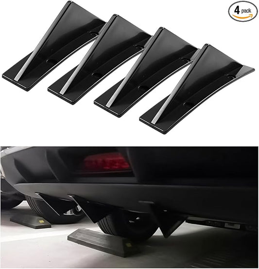 4pcs Car Rear Lower Bumper Wing Lip Diffuser, Anti-Crash Accessories Spoiler Shark Fin Protector, Rear Bumper Splitter Lip Wing with Screw, Universal Auto Decoration for Car SUV Truck