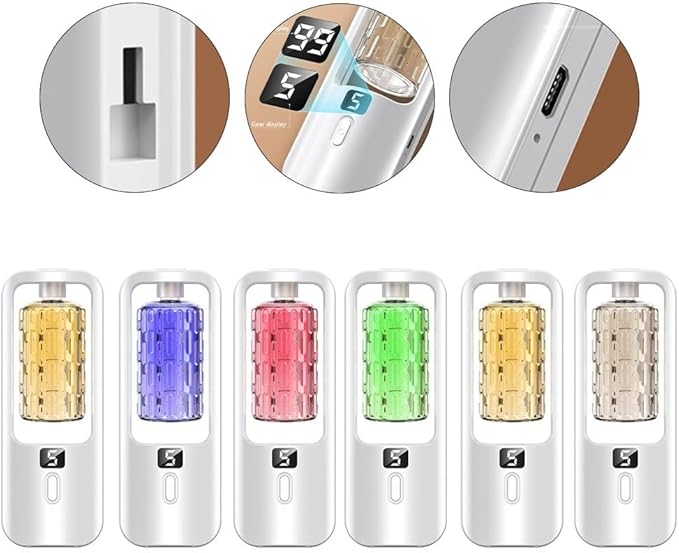 Rechargeable Aromatherapy Diffuser with Humidifier, 50ML Capacity, Silent Motor and 5 Mist Modes, Designed for Home, Bathroom, and Travel Environments (A)
