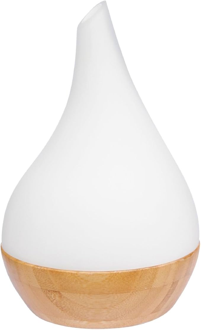 EcoGecko Essential Oil Diffuser Aromatherapy Oil Diffuser Solid Wood Bamboo Wood with Glass Top, Ultrasonic Cool Mist Oil Diffuser with Soft Color Changing Lights, Waterless Auto Shut-Off