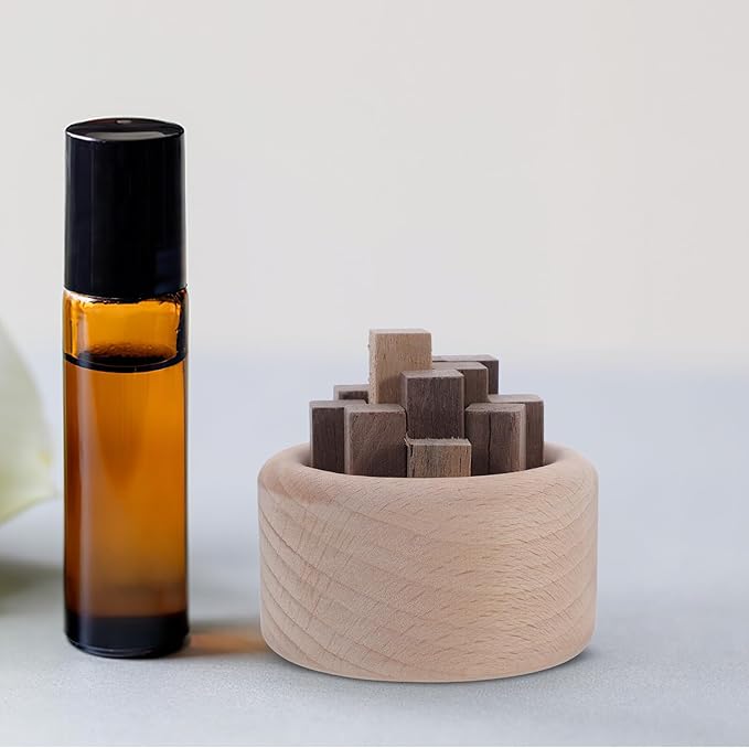 Natural Woodpile Shape Diffuser Ornament for Home and Office Aromatherapy Beech Wood Essential Oil Diffuser Decoration Relaxing Scent Enhancer for Living Bathroom Yoga and