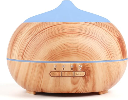 HAPPTWS 500ML Essential Oil Diffuser - BPA Free Ultrasonic Aromatherapy Diffuser, with 7-Color Lights - Waterless Auto Shut Off - Yellow