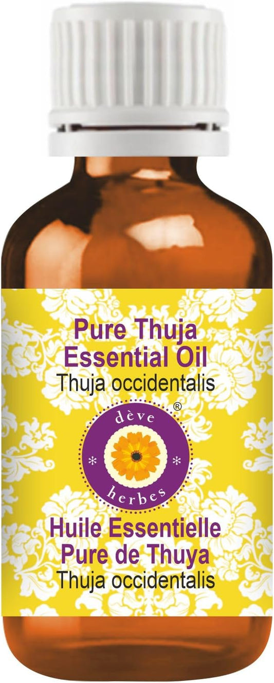 Deve Herbes Pure Thuja Essential Oil (Thuja occidentalis) Steam Distilled 5ml (0.16 oz)