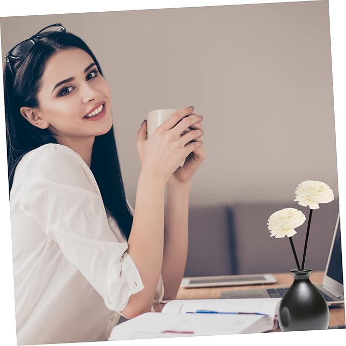 2Pcs Aroma Diffuser Sticks with Flower Design Essential Oil Volatile Rods for Home Fragrance Safe No Flame Required for Room Decoration and Scent Distribution