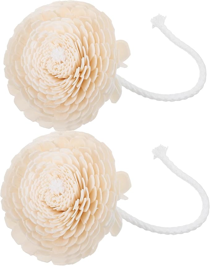 2pcs Aroma Diffuser Flower Replacement with Cotton Wick, Small Artificial Fragrance Flowers for Essential Oil Diffusers, Home and Car Aromatherapy Decor