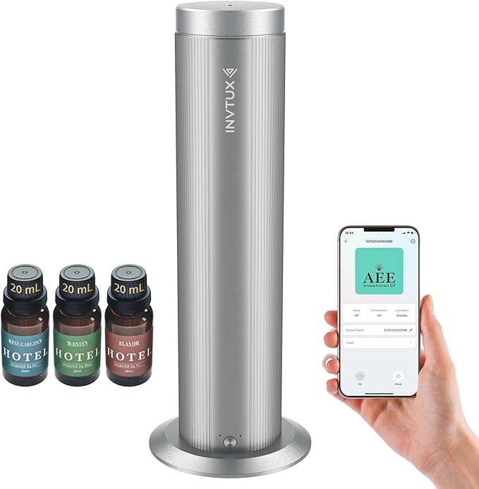 Waterless Essential Oil Diffuser Corded Diffuser with Hotel Collection Diffuser Oil, Scent Diffuser Starter Kit Cold Air Diffuser Oil Machine 1000 Sq Ft Coverage for Home Office Lobby Hotel