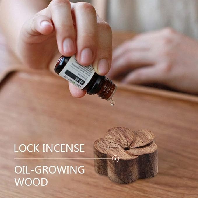 Brown Walnut Essential Oil Diffuser Fragrance Diffused Sleep Aid Aromatherapy, Flower Shaped Essential Oil Diffuser, Diffuser for Stress Relief Diffusers Aromatherapy, Aromatherapy Diffusers