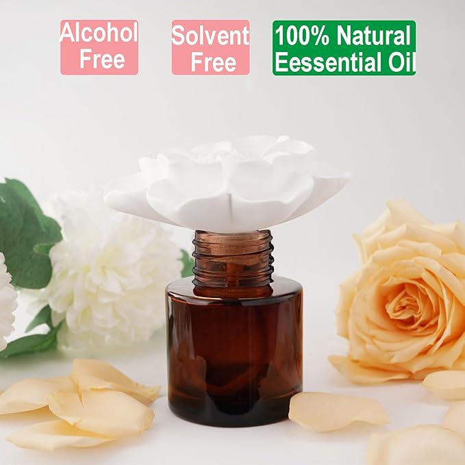 Room Scen Gift Set, Essential Oil Mellow Nectar (1.7 fl.oz|50ml) and Diffuser, 60-Days Natural Air Freshener Non-Toxic Upgrades Fragrance Reed Diffuser Make Home Smell Good