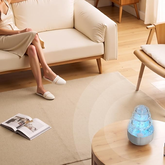 Luocute Fountain Diffuser Prevent Dry Burning, 5h Multifunctional Air Humidifier, Essential Oil, Water Fountain, 500ml Capacity, Quiet for Desk Bedroom Living Room