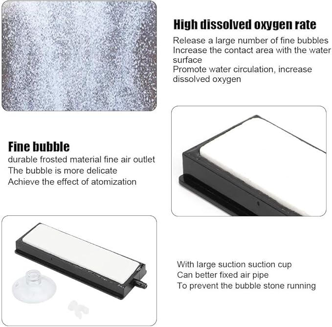 GLOGLOW Nano Air Stone, Air Pump Accessories Fine Bubble Diffuser for Fish Tank Aeration with Frosted Material and Low Pressure Mute Design Nano Stone, High Dissolved Oxygen Rate (Small Size)