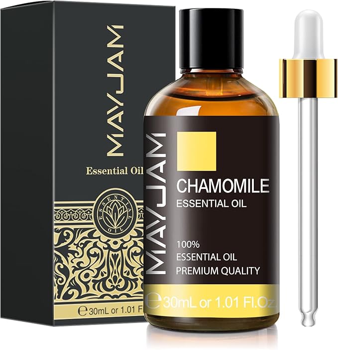 Chamomile Essential Oil, MAYJAM Premium Pure Essential Oils for Diffusers for Home and Office, 1.01FL.OZ/30ML Chamomile Oil for Massage, Diffuser, Candle Soap Making