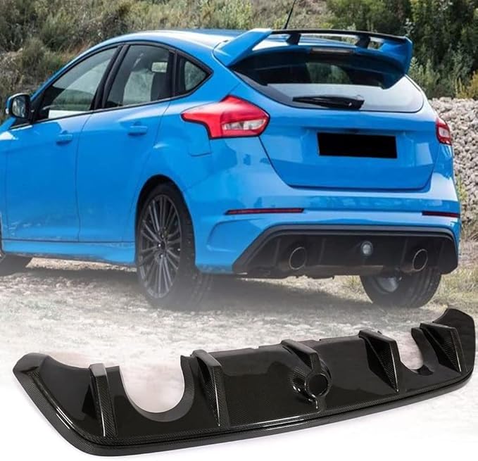 Carbon Fiber Rear Diffuser Compatible With Ford Focus RS Hatchback 4 Door 2016-2018 Rear Bumper Cover Lower Lip Spoiler Valance Protector Factory Outlet