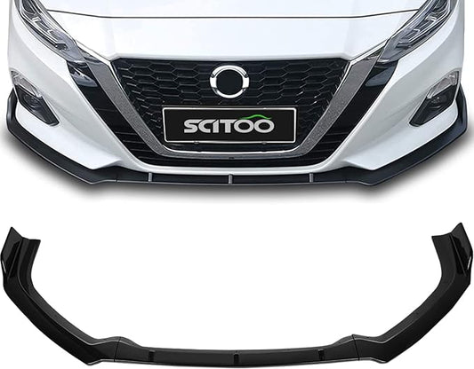 SCITOO 3PCS Black PP Front Bumper Body Kit Spoiler Chin Spoiler Front Lip Fit for 2019-2021 for Nissan for Altima Air Dam