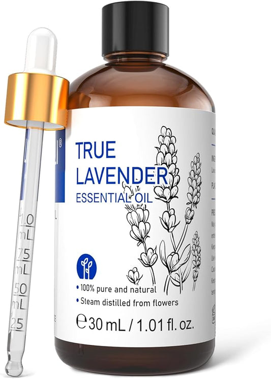 HIQILI Lavender Essential Oil for Diffuser, Aromatherapy & Air Freshening, Ideal for Relaxing Tense Mood, Eliminating Odor, Creating Peaceful Atmosphere for Sleep, Bath & Work —30ml / 1.01 fl oz