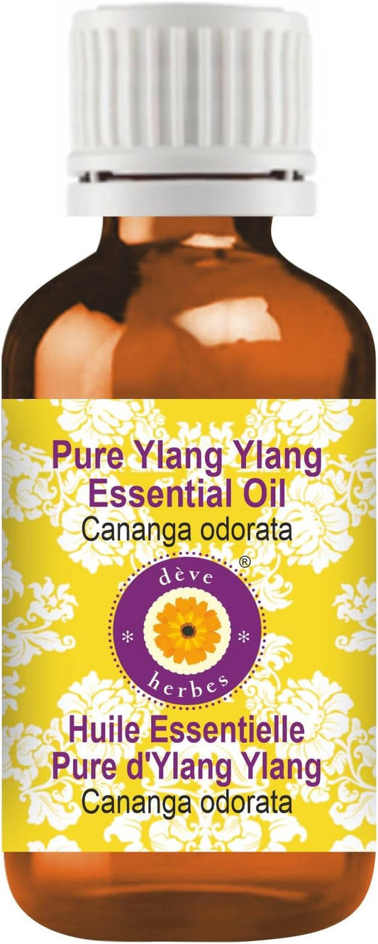 Deve Herbes Pure Ylang Ylang Essential Oil (Cananga odorata) Steam Distilled 2ml (0.06 oz)