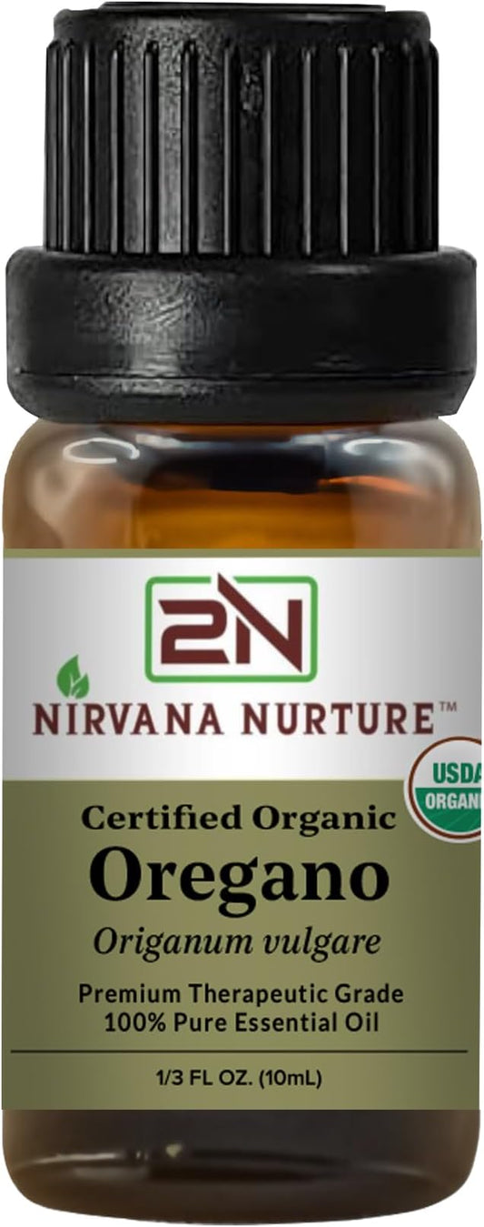 Oregano Essential Oil, USDA Certified Organic, 100% Pure Undiluted, Aromatherapy Oil for Diffuser, Hair & Skin Care