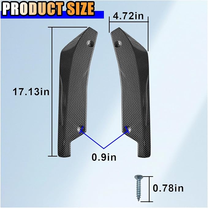 2PCS Universal Car Rear Bumper Lip Splitter Canard Diffuser, Side Fin Fenders Skirt Protector Exterior Decoration Trim for Car (Carbon Fiber)