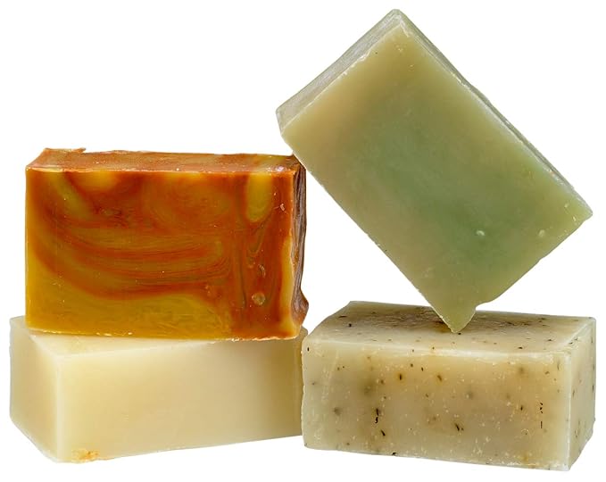 Fabulous Frannie Favorite's Essential Oil Herbal Soap Sampler Gift Set Includes Patchouli, Lavender, Tea Tree, and Peppermint - 2 Ounce (Pack of 4) …