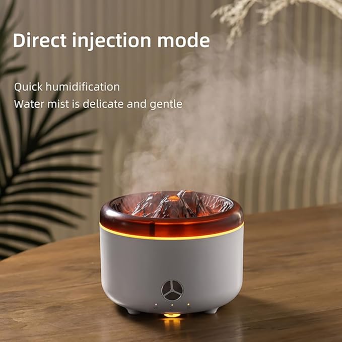 500ML Volcano Flame Diffuser,Essential Oil Diffusers for Home,Decorative Bedroom Aromatherapy Scent Air Diffuser Ultrasonic Aroma Defusers（Black）