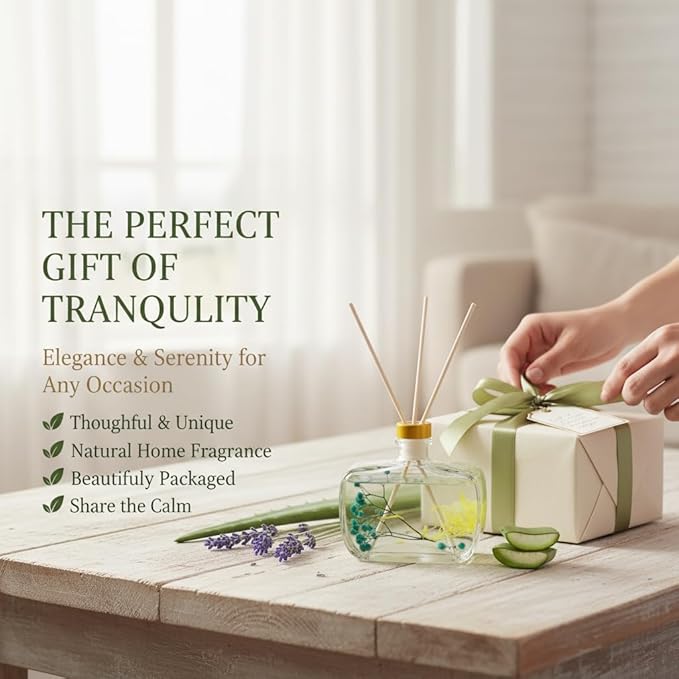 Reed Diffuser, Lavender Scented No Flame Air Freshener for Home, 100ml Long-Lasting Essential Oil Diffuser with Natural Reed Sticks Freesia, Safe for Bedroom, Office, Bathroom