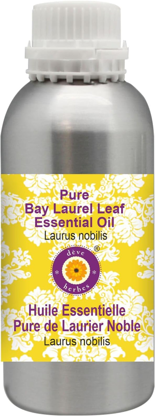 Deve Herbes Pure Bay Laurel Leaf Essential Oil (Laurus nobilis) Steam Distilled 300ml (10 oz)