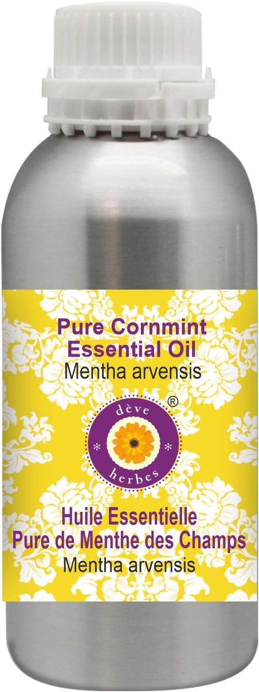Deve Herbes Pure Cornmint Essential Oil (Mentha arvensis) Steam Distilled 1250ml (42 oz)